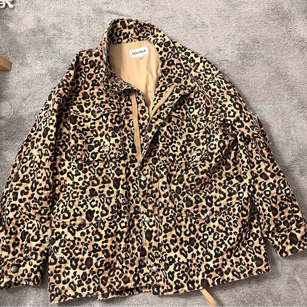 Leopard Print Utility Jacket